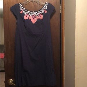 Lilly Pulitzer Navy Dress with Neck Detail